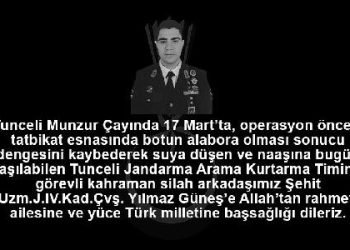 Munzur Çayı’nda kaybolan askerin cansız bedenine ulaşıldı