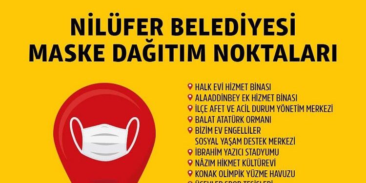 Bursa’da ücretsiz maske dağıtım noktaları