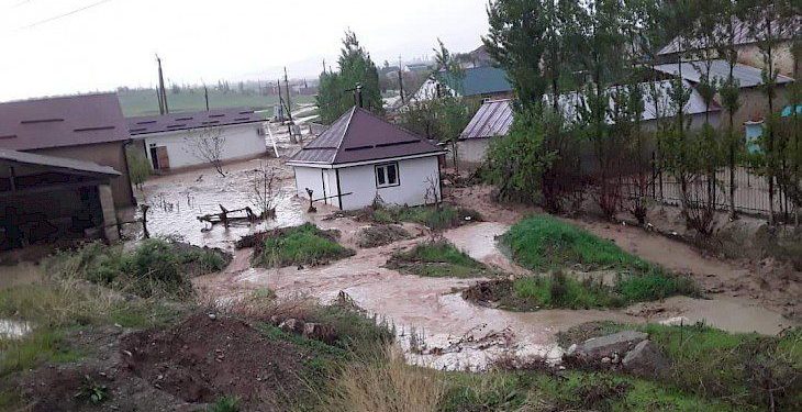 Kırgızistan’da şiddetli yağış sonrası sel meydana geldi