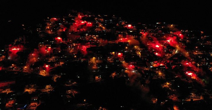 Bursa’da Zafer Bayramı’na özel meşale gösterisi