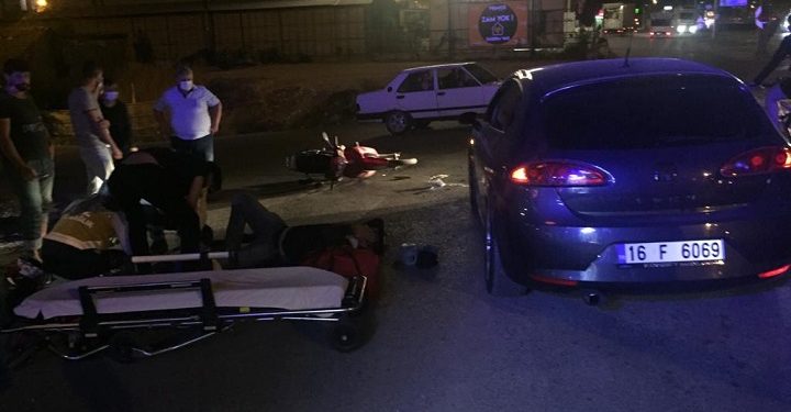 Bursa’daki kazada sürücünün bacağı kırıldı