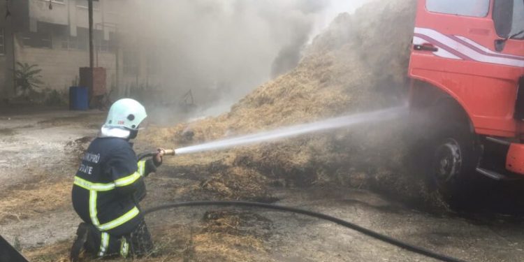 Park Hali̇ndeki̇ Kamyonun Kasasındaki̇ Samanlar Yandı