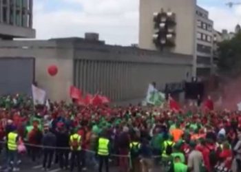 Belçika’da alım gücü azalan işçiler greve gitti