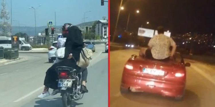 Bursa’da tehlikeli yolculuklar kamerada