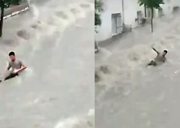 İstanbul Esenyurt’ta bir vatandaş sele kapıldı