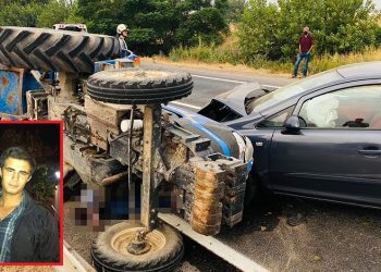 Otomobilin çarptığı traktör sürücüsü hayatını kaybetti