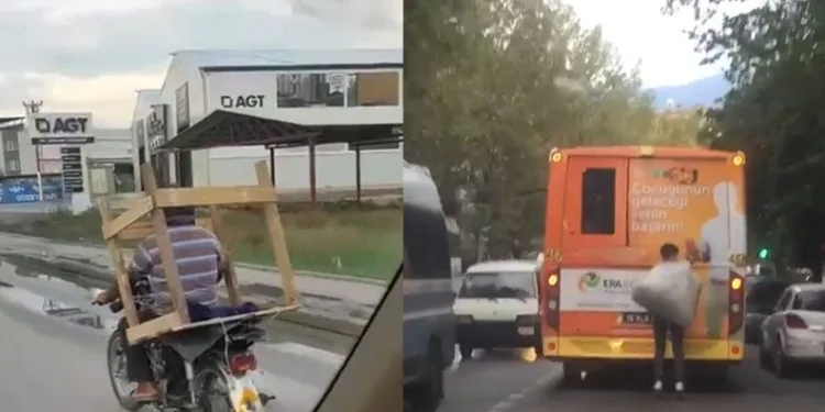 Bursa’da trafikte tehlikeli yolculuk