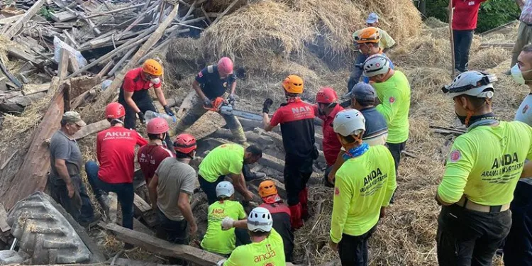 Bursa’da ahır yıkıldı, 5 büyükbaş hayvan telef oldu