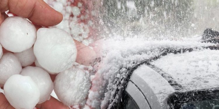 Bandırma-Bursa otoyolunda dolu yağışı