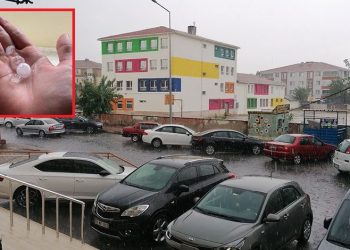 Tekirdağ’da fındık büyüklüğünde dolu yağdı