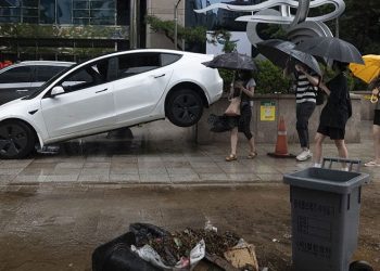 Güney Kore şiddetli yağışlara teslim