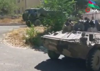 Laçın şehrine Azerbaycan bayrağı dikildi