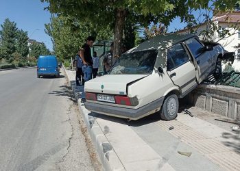 Elazığ’da otomobil duvara çarptı: 1 yaralı