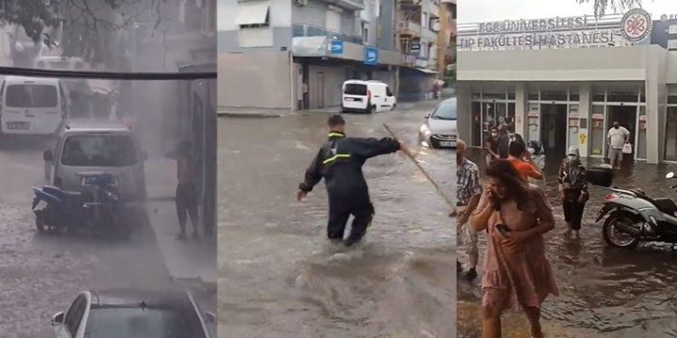 İzmir’de yağmur hayatı felç etti