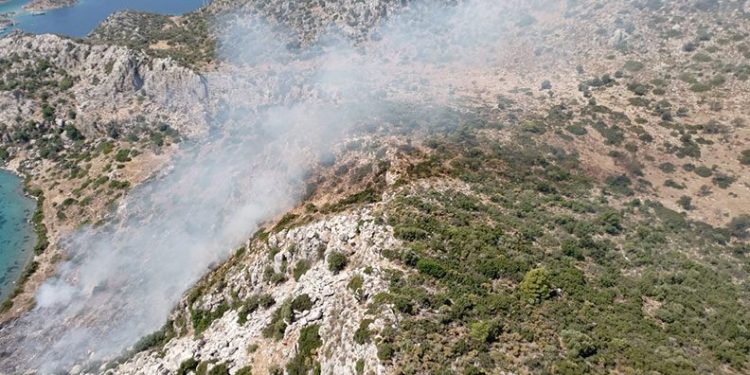 Marmaris’teki orman yangını ile ilgili 1 gözaltı