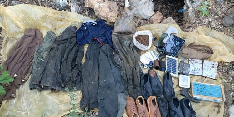 Tunceli’de terör örgütüne ait yaşam malzemesi ele geçirildi