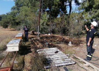 Hırsızların kestiği kablo ormanı yakıyordu