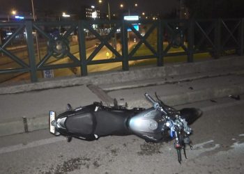 Bursa’da motosikletli viyadükten yuvarlandı