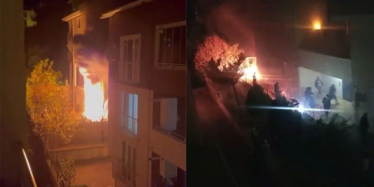 Apartman dairesinde korkutan yangın