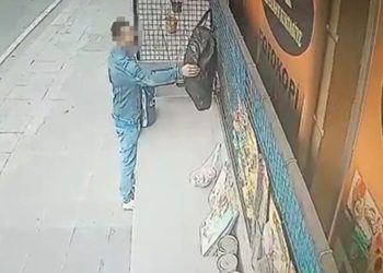 Önce inceledi daha sonra çalıp götürdü