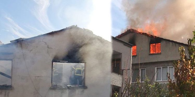 Mangaldaki ateş evi kül etti