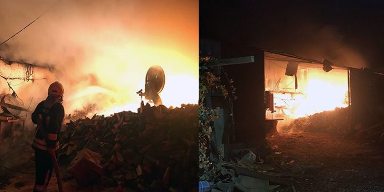 Mobilya işyerinde yangın