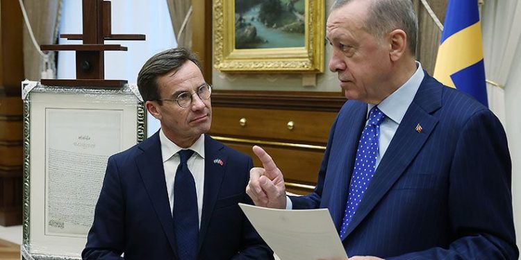 Cumhurbaşkanı Erdoğan, İsveç Başbakanı  ile görüştü