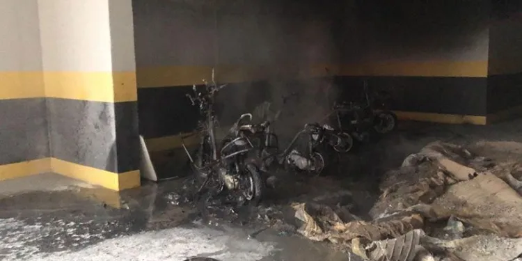 Bursa’da 5 motosiklet alevlere teslim oldu