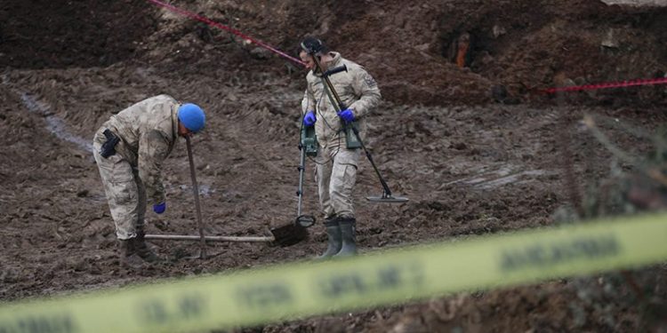 Jandarma dedektörle cinayetin işlendiği suç aletini arıyor