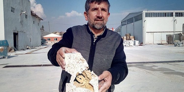 Travertenin içinden hayvan fosilleri çıktı