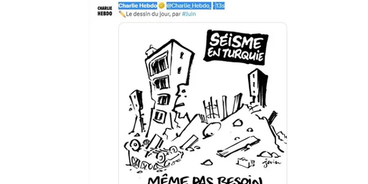 Charlie Hebdo, depremle alay etti