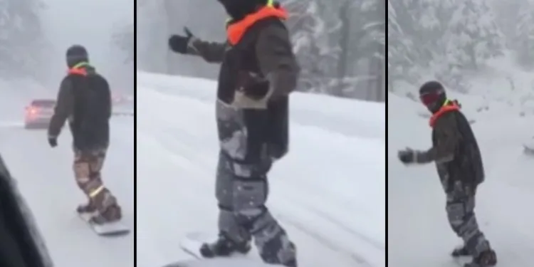 Uludağ yolunda trafik oluştu… O kayarak indi
