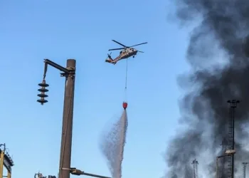 Rus uçağından İskenderun Limanı’ndaki yangına müdahale