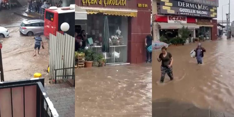 Vatandaşlar dizine kadar sularda yürüdü