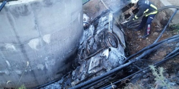 Yanan araç, çalıntı çıktı