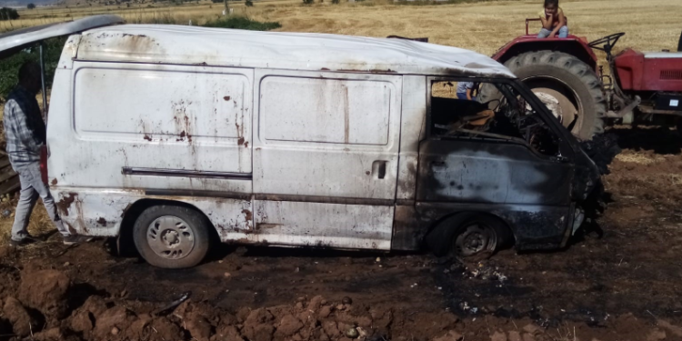 Takla atıp alev aldı