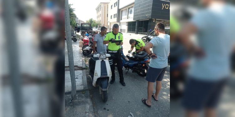 Plakasız motosikletler denetlendi