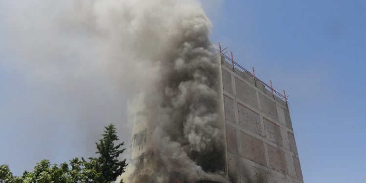 Abiye işletmesinde korkutan yangın