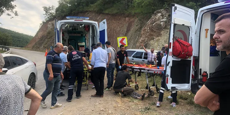 Bursa’da kamyonet ile otomobil çarpıştı