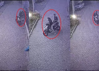 Motosikletli hırsızlar balkonda asılı çamaşırları çaldı