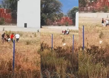 Tarlada çıkan yangın ortalığı boks ringine çevirdi.