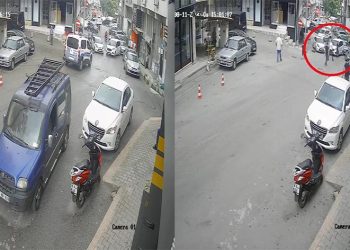 El frenini çekmeyi unutunca olanlar oldu