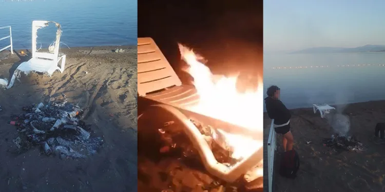 İznik’te gençlere şezlong yakma gözaltısı