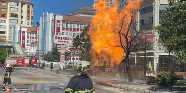 Doğal gaz boru hattında patlama
