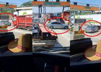 Gişe değiştiren otomobil trafiği tehlikeye düşürdü