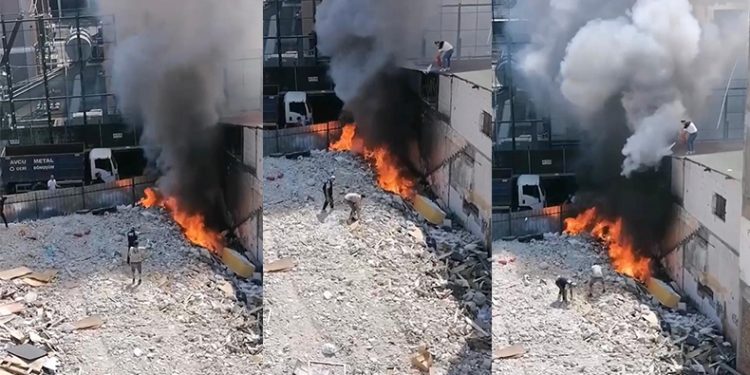 Yangına garip bir müdahale