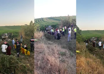 Hakimiyetini kaybetti tarlaya savruldu