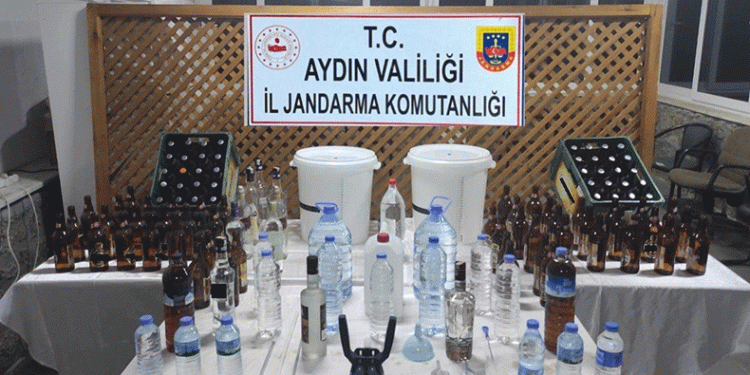 Çine’de sahte alkol baskını: 2 gözaltı