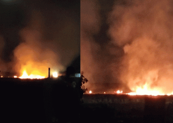 Prefabrik kent yakınlarındaki yangın korkuttu