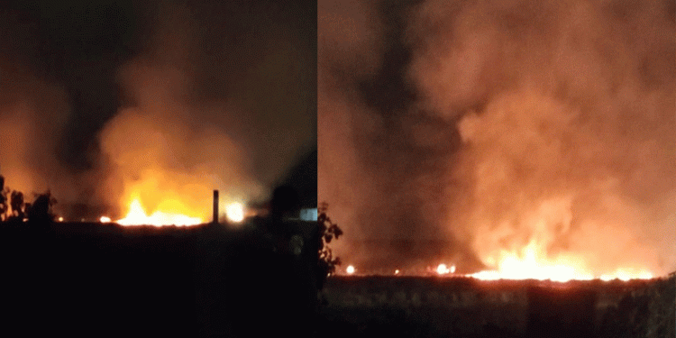 Prefabrik kent yakınlarındaki yangın korkuttu